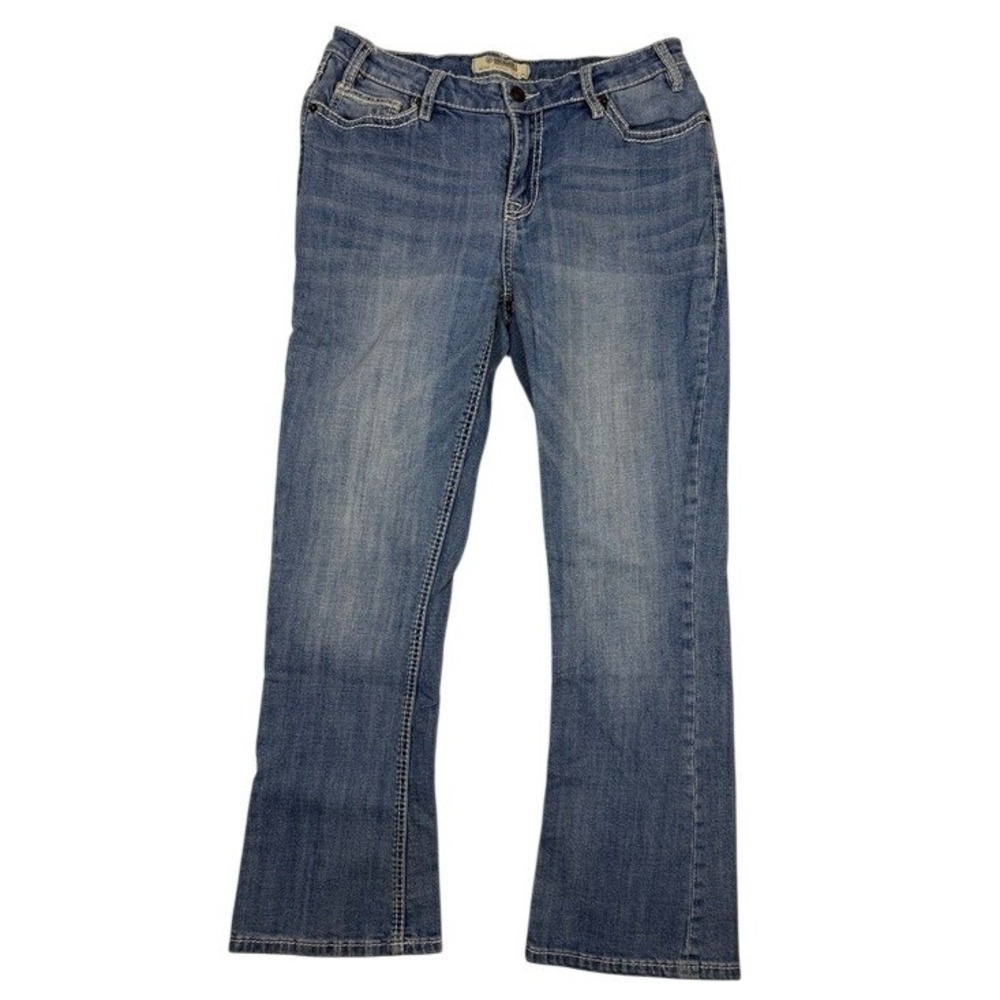 Rock and Roll Denim Womens Mid Rise Bootcut Jeans Blue W30 L30 Horseshoe Pocket